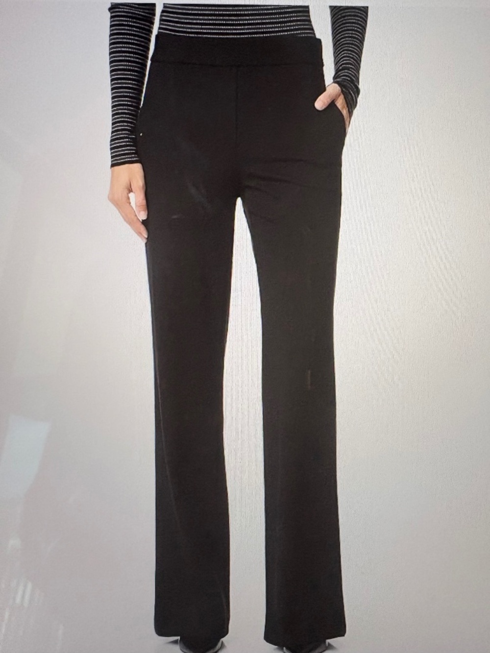 Theory Black Wide-Leg Knit Pants